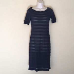 Boudreaux, Los Angels Navy Blue Striped Dress.